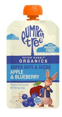 Peter Rabbit Organics, Oats & Seeds, Apple/Blueberry Fruit Snack Pouch, 4oz