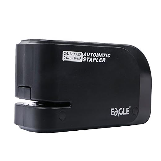 Eagle Elektrische stapler-heavy Pflicht Automatische Hefter, 20 Blatt Kapazität, Akku oder AC Powered, Schwarz (EURO-Adapter)
