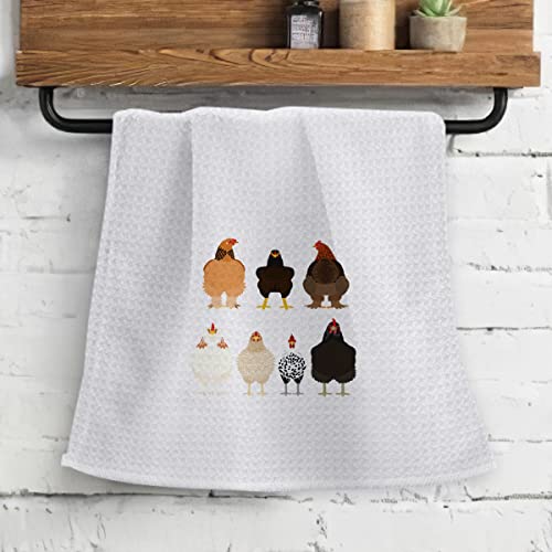 Ohsul Cute Cartoon Chickens Highly Absorbent Kitchen Towels Dish Towels Dish Cloth,Funny Chicken Hand Towels Tea Towel For Bathroom Kitchen Decor,Chicken Lovers Farm Girls Women Gifts #TOP1