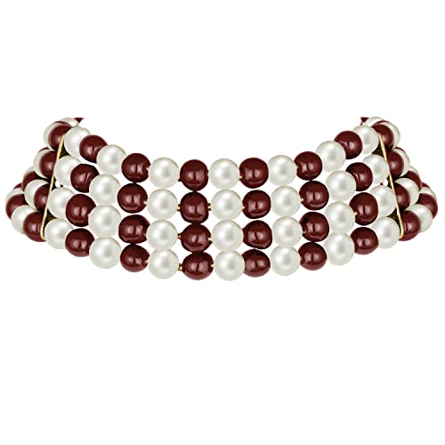 Image of Peora Traditional Maharani Haar Necklace with Earrings Bridal Jewellery Set Gift for Women