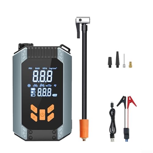 Arrancador de coche con bomba de aire 7200 mAh Booster de batería 150 PSI compresor portátil pantalla LCD tipo C carga para vehículos de 12 V
