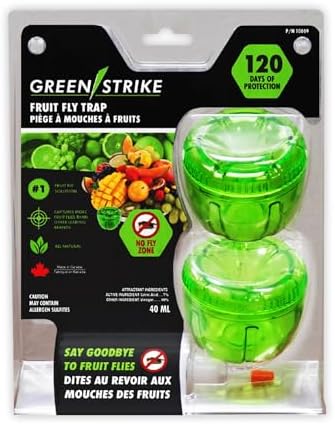 Green-Strike 2 Pack Reusable Fruit Fly Trap with ATTRACTANT - 120 Days ...