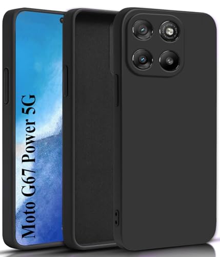 Image of AeoFit Back Cover Case for Motorola G67 Power 5G | Soft Micro-Fibre Lining Inside | Camera Protection Bump | Shockproof Back Cover Case for Moto G67 Power 5G (Black)