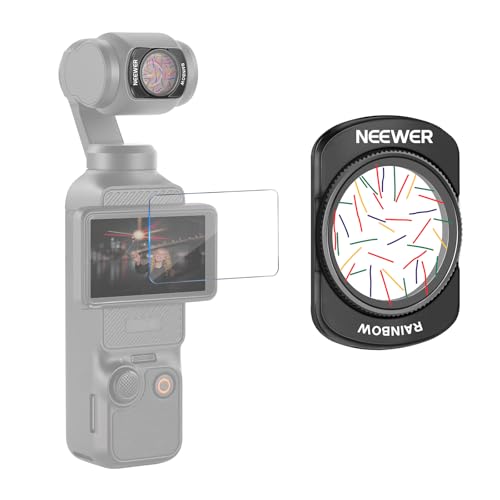 NEEWER Rainbow Star Lens Filter Compatible with DJI Osmo Pocket 3 / Pocket 4 / Xtra Muse, Magnetic HD Starlight Gimbal Camera Effect Filter + Screen Protector Accessories, FL-C36 - image 1