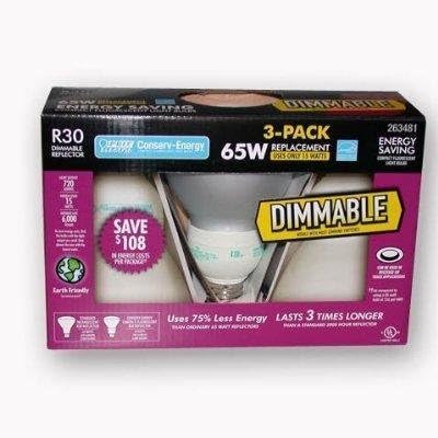 Feit Electric 15W R30 CFL Dimmable Floodlight Bulb (65W)