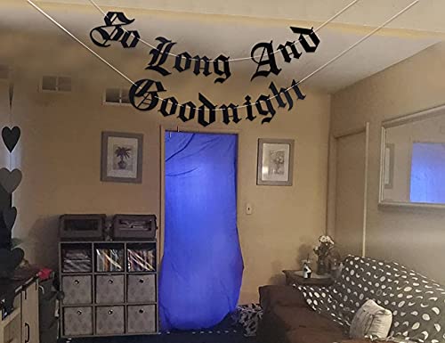 Image of Gothic Letter So Long And Goodnight Banner - Funeral 30th Birthday Banner - Emo 30th Birthday Party Decoration (GOODNIGHT)
