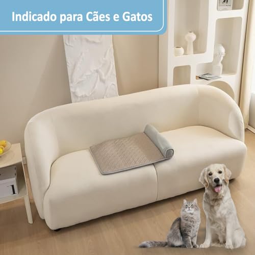 Cama Tapete Colchonete Refrescante Cães Gatos P 60x40 (Azul)