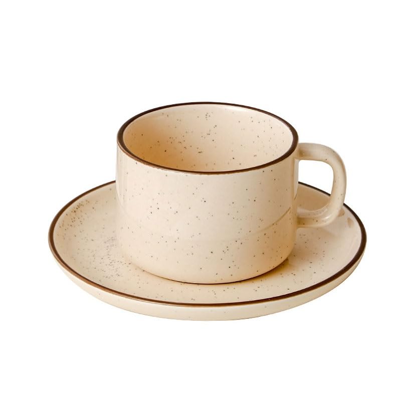 Porcelanowy kubek do kawy ze spodkiem, Zestaw ceramicznych japońskich spodków do filiżanek kawy. Kubki domowej restauracji na podwieczorek(Style2)