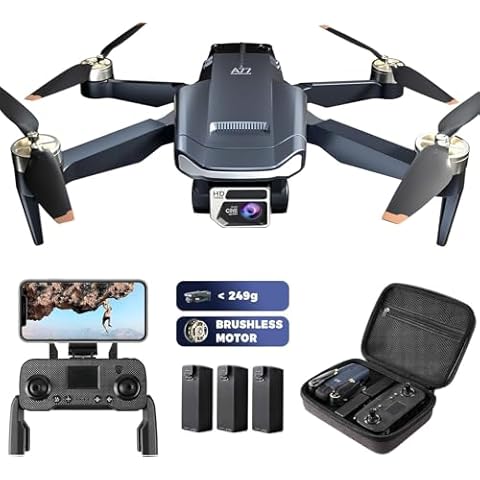 Super Enduring Brushless Motor Drone with 84 Mins Super Long Flight Time, Drone with 4K HD Camera for Beginners, CHUBORY A77 WiFi FPV Quadcopter, Follow Me, Auto Hover, Carrying Case, 3 Batteries Cover