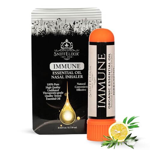 Immune Support & Defense Aromatherapy Nasal Inhaler - Preventative & Immune System Booster for Respiratory Care | Undiluted Organic Essential Oil Wellness Blend for Immunity Support & Prevention