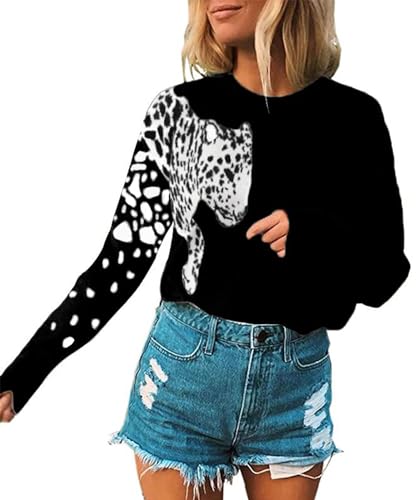 Image of Angashion Women's Sweaters Casual Floral Printed Patchwork Long Sleeves Knitted Pullover Cropped Sweater Tops