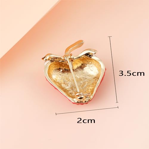 Image of WCRAZYE Red Strawberry Brooch Pin for Women Girls Cute Enamel Fruit Brooches Badges for Clothing Backpacks Bag Fashion Brooches Plant Lapel Pin Accessories Jewelry Gift