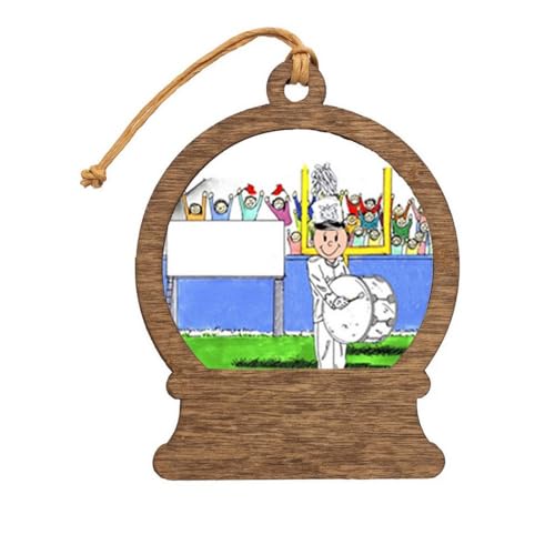 PrintedPerfection.com Personalized Band, Bass Drum - Male Wooden Snow Globe Shaped Christmas Ornament