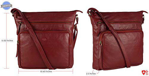 Image of Genuine Leather Crossbody Purse and Handbags - Crossover Bag Over the Shoulder Women | Genuine Leather