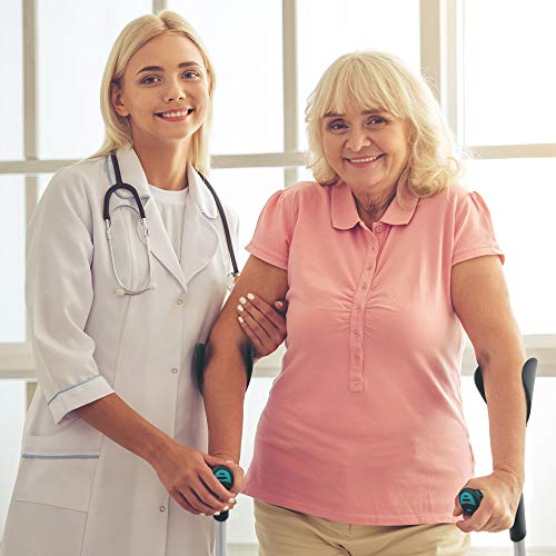 ORTONYX Forearm Crutches 1 Pair - Ergonomic Handle with Comfy Grip - High Density Sturdy Aluminum - 308lb Max / 200917 - Thumbnail 3