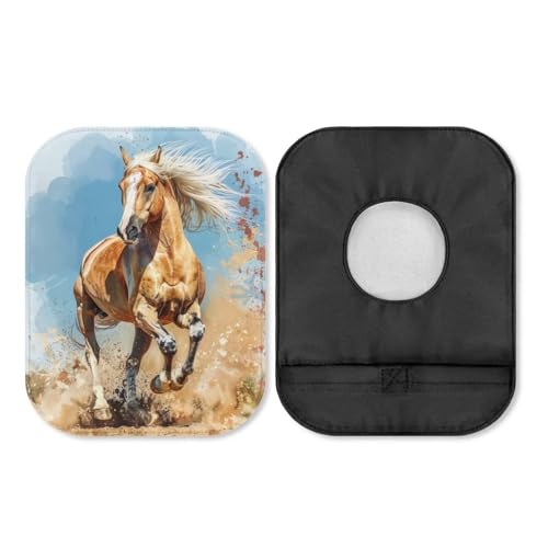 Uorisanigo Ostomy Bag Covers Reusable Colostomy Bag Covers for Men Boys Run Horse Ostomy Pouch Cover Odor Control Stretchy Bag Cover Washable Pouch Liner Protector Bag