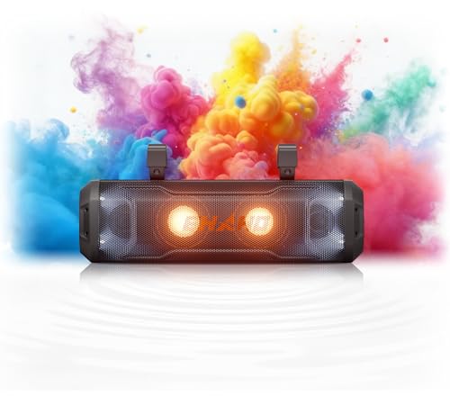 Ehaho 14 Inch 4 Speaker UTV Sound Bar, Bluetooth Golf Cart Speakers [with RGB & Strobe Light] IP66