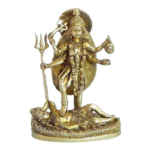 Ashtadhatu-Brass Maha Kali Idol | Powerful Antique Finish Statue of Goddess Kali for Home Temple, Puja & Spiritual Protection | 4 Inch Height