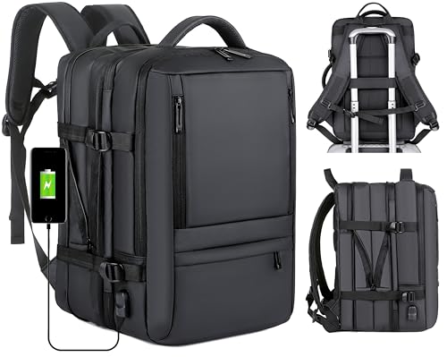 ALTOS OFFICE AND HOME. Mochila expandible y de transporte, extragrande de 45 litros aprobada por aerolíneas TSA, piel sintética, múltiples compartimentos, para portátiles de hasta 17 pulgadas