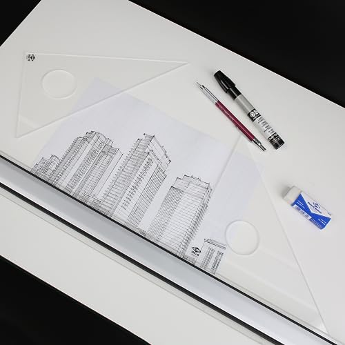 Image of ALVIN Clear Professional Acrylic Drafting Triangle 45 /90 Degrees 18 inch Model 130C-18 Multipurpose Tool for Drafting, Design, and Architecture, Great for Machining and Woodworking - 18 inches