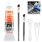 YKTOZU Gel Riparazione Cestello Lavastoviglie 50ml Grigio, Rivestimento Impermeabile Antiruggine, con Applicatore Spatola Pennello Set, Protezione per Cestello Griglia