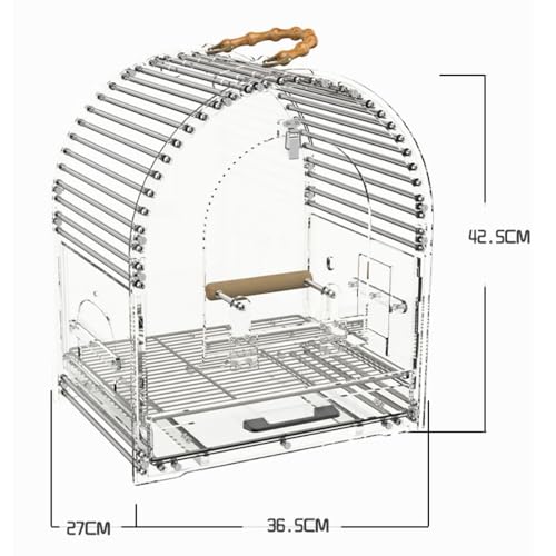Jaula para pájaros de acrílico transparente ideal para salones y loros de casa 3