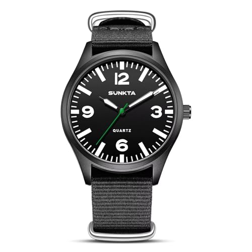 Image of LIGE Watches for Men Unisex Military Sports Nylon Band Analog Quartz Watches 41mm Large Dial Luminous Waterproof Army Green Tactical Casual Wrist Watch