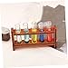 FRCOLOR Miniature Dollhouse Colored Test Tubes with Wooden Rack Smooth Equipment for DIY Tiny House Decoration Realistic and Accessories for Dollhouse Scenes