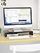 Monitor Stand Riser, Foldable Computer Laptop Riser Shelf with Organizer Drawer, Adjustable Length, Speaker TV PC Laptop Computer Screen Riser Desk Organizer, EURPMASK(Black)