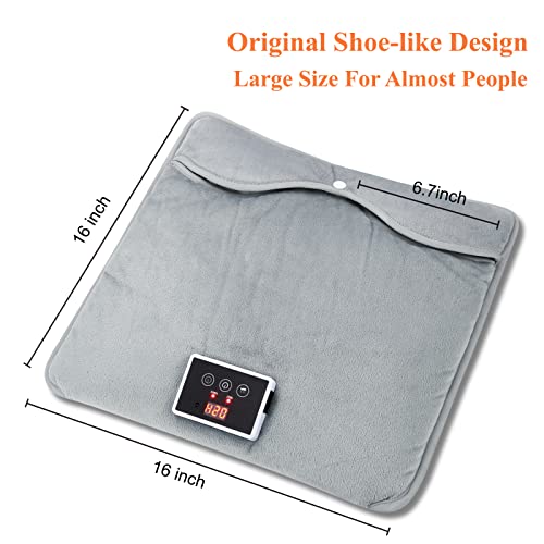 Foot Warmer - Aimshine 【Remote Control Double-Side Foot Heating】 Electric Heated Foot Warmer, Foot Heating Pad, Auto Shut Off, 6 Temperature 4Timer Foot And Hand Pain Relief #TOP6