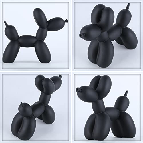 Oliruim Balloon Dog Statue Resin Material Art Sculpture Cute Balloon Dog Animal Sculpture Modern Decorative Style Suitable For Desk Bookshelf Bedroom Room Living Room Kitchen Home Decor (Black) #TOP5