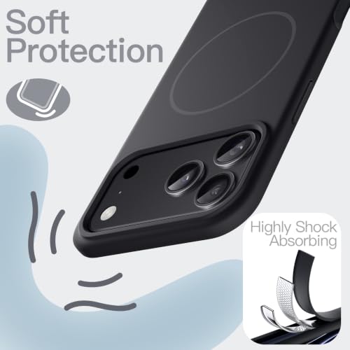 Image of JETech Magnetic Silicone Cover Case for iPhone New Pro Max, Black