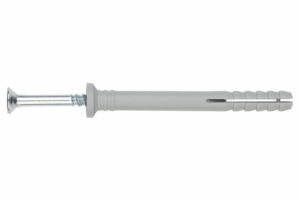 INDEX TCCC05030 - Taco clavable de poliamida 6.6, premontado con tornillo rosca-​arpón. Taco con cabeza cilíndrica (5 x 30 Ø5, 100 uds.)