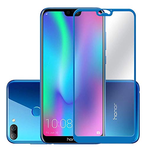 Image of Tempered Glass Screen Protector Compatible For Honor 9N ; 9i (Blue) Full Screen Coverage (Except Edge to Edge) and Free Complete Easy Installation kit.