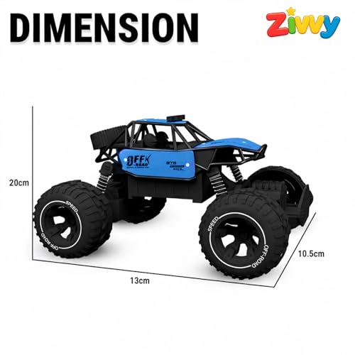 Image of Blue RC Car Rock Crawler Remote Control Car with LED Headlight, Rechargeable Battery High Speed Off Road RC Car, Monster Truck Toy Car for Kids & Boys 7-14 Years | Remote Control Car Toy Gift