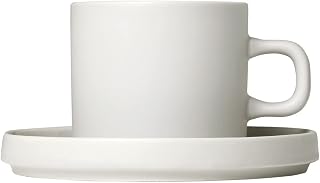 blomus -PILAR- Set 2 Kaffeetassen aus Steingut, Moonbeam, 200 ml Fassungsvermögen, schlichte Eleganz, spülmaschinengeeignet, hochwertige Verarbeitung (H / B / T: 7 x 8 x 11 cm, Moonbeam, 63907)