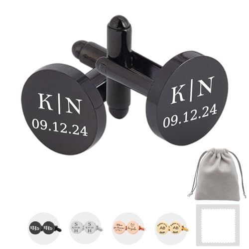 Personalized Cufflinks for Men - Engraved 100% Stainless Steel Cuff
