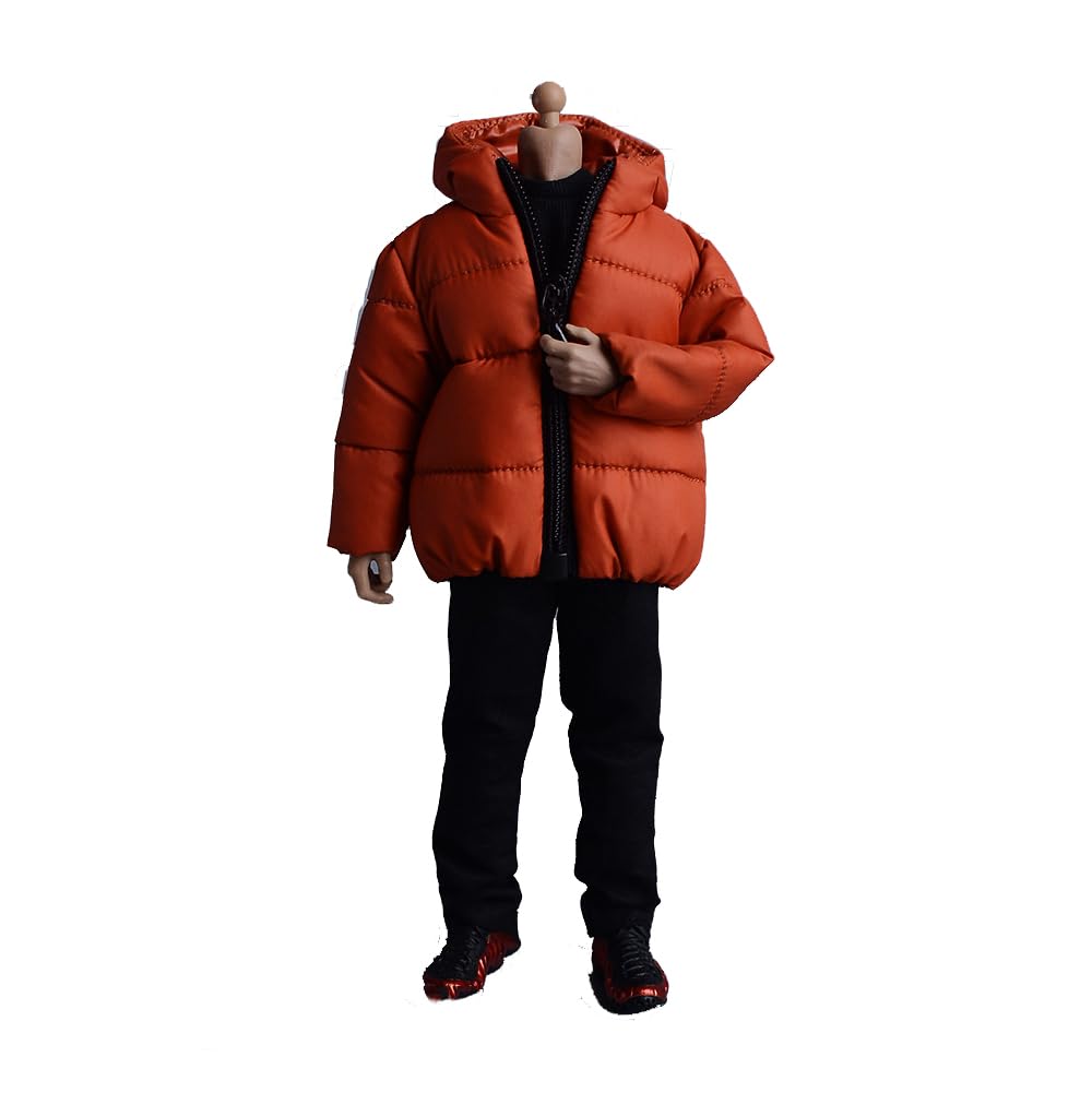 Vêtement pour figurine d'action masculine 15 cm veste à capuche orange