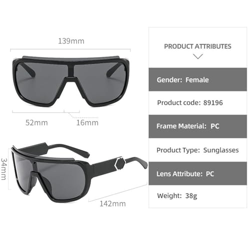 helena Oversized Shield Frame Sunglasses Men Luxury One Piece Punk Wrap Around Women Orange Fashion Goggle S673