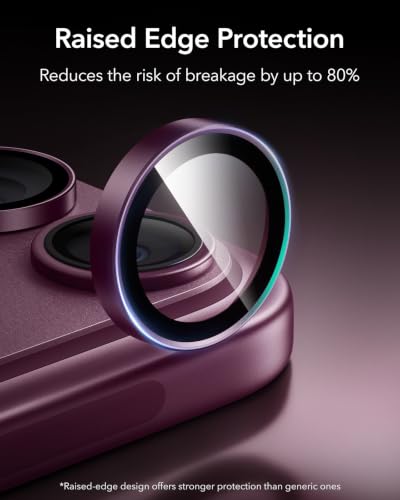 Image of ESR Camera Lens Protector for Phone 2026 Pro Max /Phone 2026 Pro, Ultra-tough HD Individual Lens Protectors, Ultra-thin Tempered Glass, 1 Pack, Claret