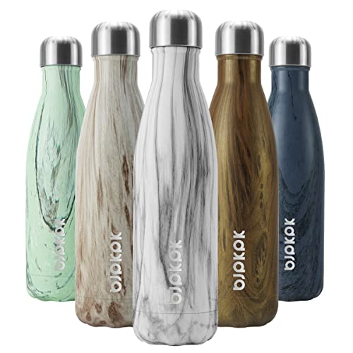Image of BJPKPK Insulated Water Bottles 17oz Stainless Steel Sports Water Bottles Keep Cold for 24 Hours and Hot for 12 Hours,BPA Free,White Birch
