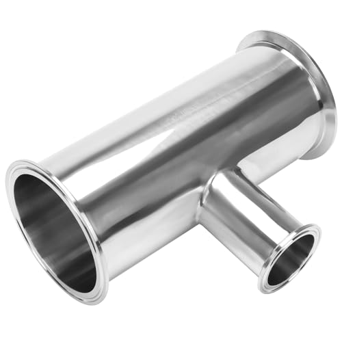 Image of DERNORD Reducing Clamp Tee 3 Way Stainless Steel 304 Sanitary Fitting (Pipe OD: 4 inch x 4 inch x 2 inch)