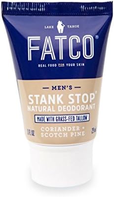 FATCO Stank Stop Natural Deodorant, 1 oz, Tube (Scotch Pine + Coriander)