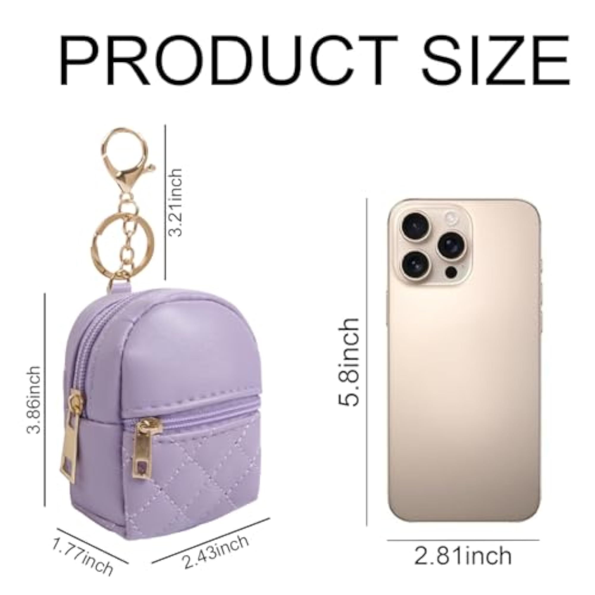 4Pcs Mini Backpack Keychain, Cute Cosmetic Bag for Women