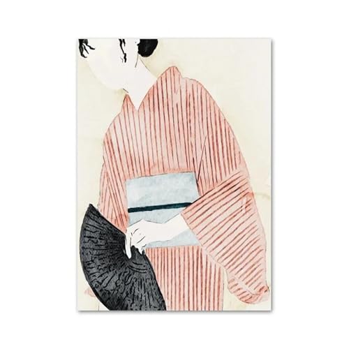 Peinture sur toile de la grue du Mont Fuji, œuvre d'art moderne au style geisha