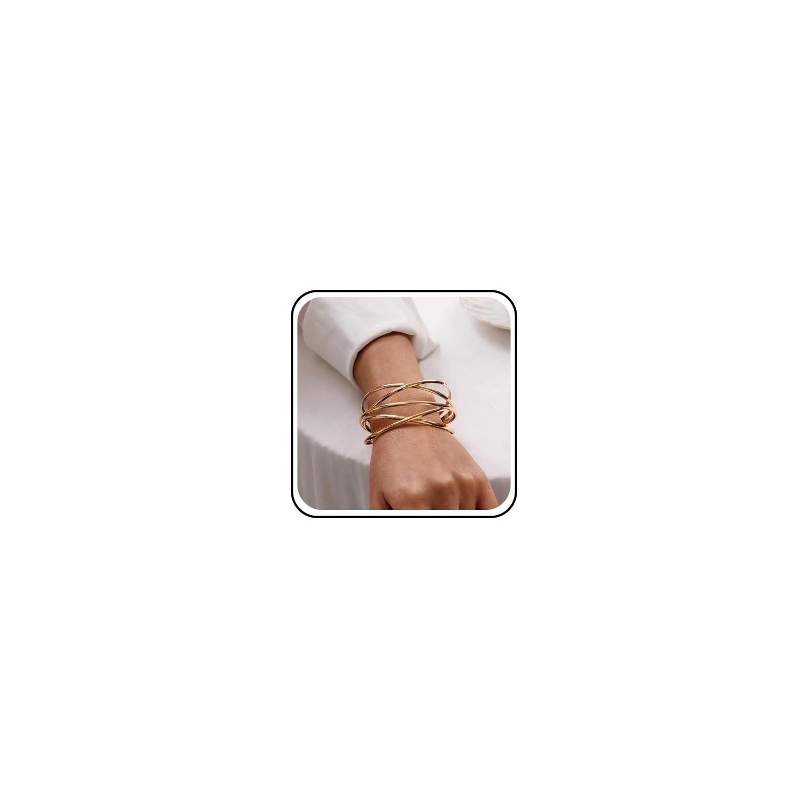 Inateannal Boho Bangle Open Bangle For Women Cross Bracelet Gold Wire Adjustable Wide Bangle Indian Bangle Bracelets Bangle Jewelry For Women And Girls
