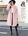 Gihuo Women' s Faux Fur Coat Lapel Collar Long Sleeve Furry Jacket Long Shaggy Jackets Open Front Warm Outerwear(Pink-M)