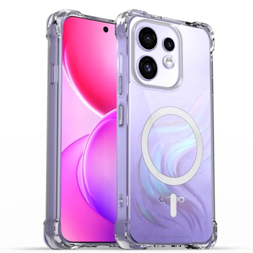 Image of Outlouders Back Cover for Oppo Reno 16 5G | Magnetic-Safe | Transparent PC + TPU | Magnetic Support | Shockproof Protection Bumper Case (Transparent)