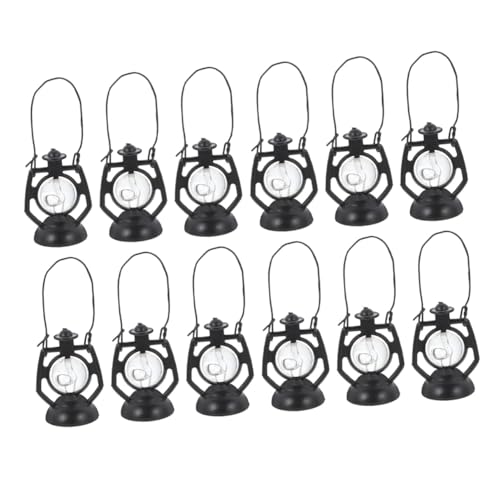 ibasenice 20 Piezas Unidades Mini Linternas Decorativas para Casa de Muñecas Lámparas de Aceite Miniatura Faroles Simulados para Adornos y Centros de Mesa Accesorios y Fáciles de Instalar
