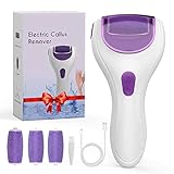 Elektrischer Hornhautentferner, Wiederaufladbar Entferner Harte Haut, Elektrisch Pediküre Fußpflege für Füsse Entfernt Hornhaut, Hornhauthobel Hornhautraspel mit 3 Ersatzroller(Purple)